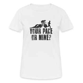 Your Pace Or My Triathlon - Women's Breathable T-Shirt - white - Front - AI Model Female 172 dark (172cm)