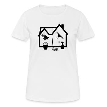 Home Reiniger Fensterreiniger - Frauen T-Shirt atmungsaktiv - Weiß - Vorne - AI Model Female 172 dark (172cm)