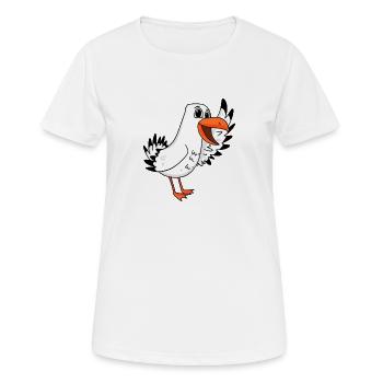 Seagull Bienvenue - T-shirt respirant Femme - blanc - Devant - AI Model Female 172 dark (172cm)