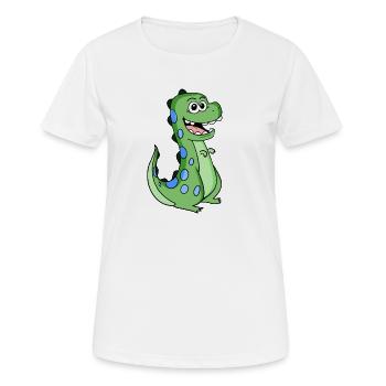 Dino Zahnlücke Kleinkind Milchzahn - Frauen T-Shirt atmungsaktiv - Weiß - Vorne - AI Model Female 172 dark (172cm)
