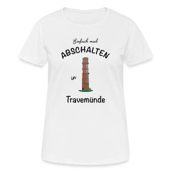 Leuchtturm Travemünde, Ostsee, einfach abschalten - Frauen T-Shirt atmungsaktiv - Weiß - Vorne - AI Model Female 172 dark (172cm)