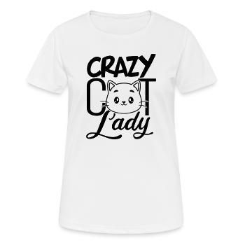 Fille folle de chat - T-shirt respirant Femme - blanc - Devant - AI Model Female 172 dark (172cm)