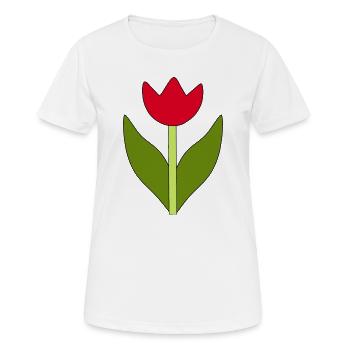 Blume rot rote Blume Blumen Tulpe rot - Frauen T-Shirt atmungsaktiv - Weiß - Vorne - AI Model Female 172 dark (172cm)