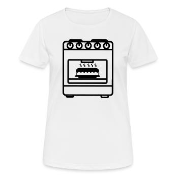 Gas stove oven with cake - Women's Breathable T-Shirt - white - Front - AI Model Female 172 dark (172cm)