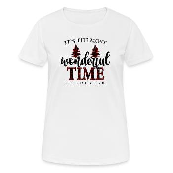 Arbres à carreaux Time - T-shirt respirant Femme - blanc - Devant - AI Model Female 172 dark (172cm)