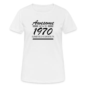 1970 - Jahrgang 1970 - Frauen T-Shirt atmungsaktiv - Weiß - Vorne - AI Model Female 172 dark (172cm)