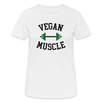Muscle végétalien - T-shirt respirant Femme - blanc - Devant - AI Model Female 172 dark (172cm)