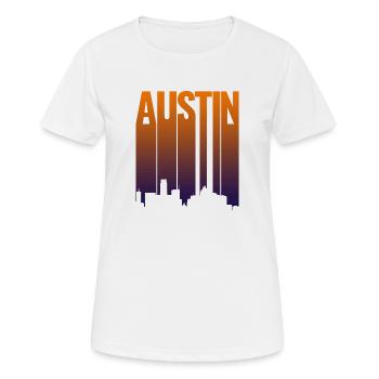 Pente de la ligne d’horizon d’Austin - T-shirt respirant Femme - blanc - Devant - AI Model Female 172 dark (172cm)