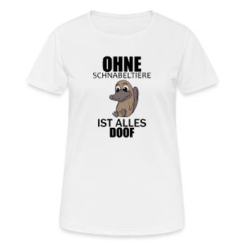 Schnabeltier - Frauen T-Shirt atmungsaktiv - Weiß - Vorne - AI Model Female 172 dark (172cm)