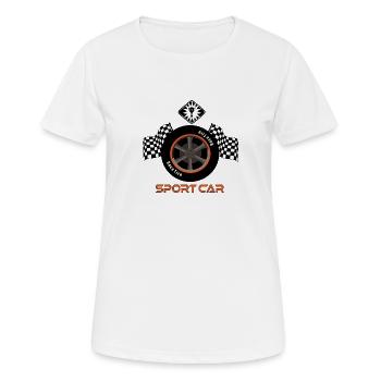 Motorsport - Frauen T-Shirt atmungsaktiv - Weiß - Vorne - AI Model Female 172 dark (172cm)