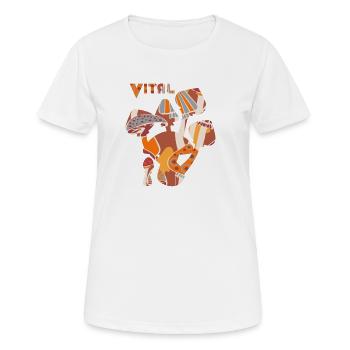 Medicinal mushrooms, mushrooms in earth tones - Women's Breathable T-Shirt - white - Front - AI Model Female 172 dark (172cm)