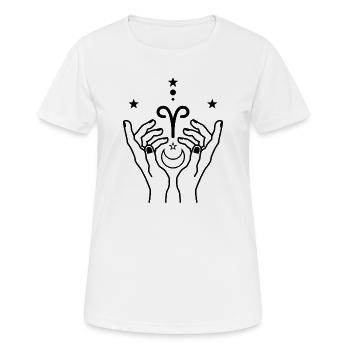 Widder Tierkreis-Astrologie - Frauen T-Shirt atmungsaktiv - Weiß - Vorne - AI Model Female 172 dark (172cm)