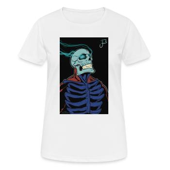 Squelette enflammé dans une cape - T-shirt respirant Femme - blanc - Devant - AI Model Female 172 dark (172cm)