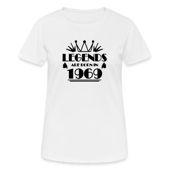 1969 - Jahrgang 1969 - Frauen T-Shirt atmungsaktiv - Weiß - Vorne - AI Model Female 172 dark (172cm)