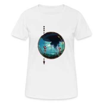 Atemberaubende Quallen schweben am Himmel - Frauen T-Shirt atmungsaktiv - Weiß - Vorne - AI Model Female 172 dark (172cm)