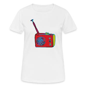 radio kunst - Frauen T-Shirt atmungsaktiv - Weiß - Vorne - AI Model Female 172 dark (172cm)