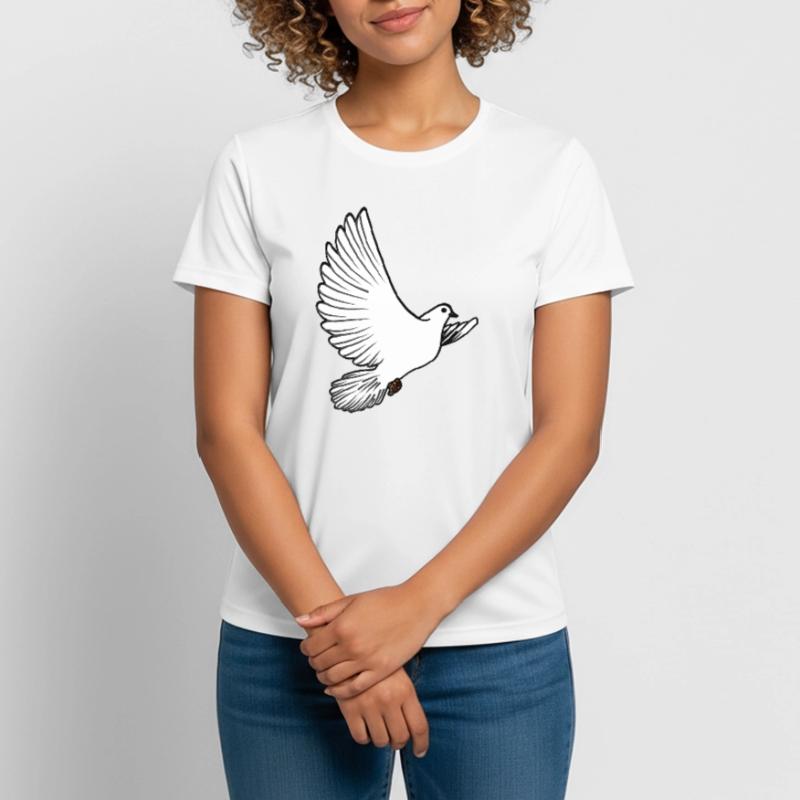 Weiße Taubenbrieftaube Ziertaube oder Friedenstaube Frauen T-Shirt atmungsaktiv
