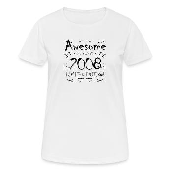 2008 - Jahrgang 2008 - Fantastisch seit 2008 - Frauen T-Shirt atmungsaktiv - Weiß - Vorne - AI Model Female 172 dark (172cm)