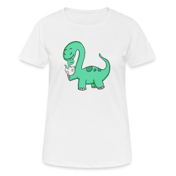 Dinosaur with baby dinosaur - Women's Breathable T-Shirt - white - Front - AI Model Female 172 dark (172cm)