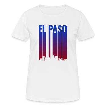 El Paso Skyline Gradient - Frauen T-Shirt atmungsaktiv - Weiß - Vorne - AI Model Female 172 dark (172cm)