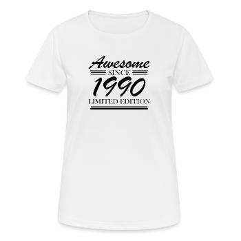 1990 - Jahrgang 1990 - Fantastisch seit 1990 - Frauen T-Shirt atmungsaktiv - Weiß - Vorne - AI Model Female 172 dark (172cm)