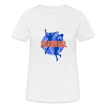 Korbball blaues Logo - Frauen T-Shirt atmungsaktiv - Weiß - Vorne - AI Model Female 172 dark (172cm)