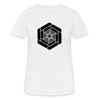 Hexagone infini noir fleur - T-shirt respirant Femme - blanc - Devant - AI Model Female 172 dark (172cm)
