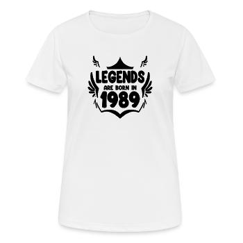 1989 - Jahrgang 1989 - Frauen T-Shirt atmungsaktiv - Weiß - Vorne - AI Model Female 172 dark (172cm)