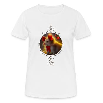 Mignonne petite souris de Noël - T-shirt respirant Femme - blanc - Devant - AI Model Female 172 dark (172cm)