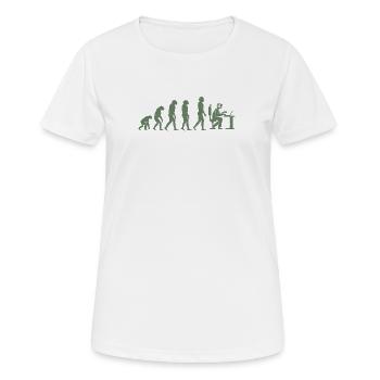 Évolution du Gamer Zocker Nerd Geek Progamer - T-shirt respirant Femme - blanc - Devant - AI Model Female 172 dark (172cm)