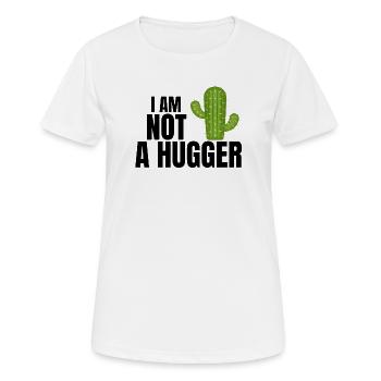 i am not a hugger, hug, cactus - T-shirt respirant Femme - blanc - Devant - AI Model Female 172 dark (172cm)