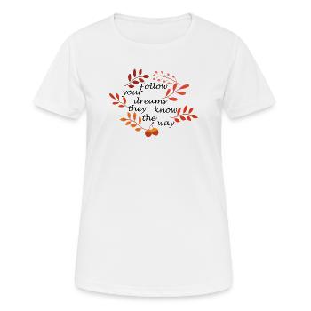 Herbstlaub und Eicheln Muster - Frauen T-Shirt atmungsaktiv - Weiß - Vorne - AI Model Female 172 dark (172cm)