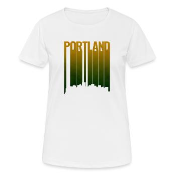 Pente de la ligne d’horizon de Portland - T-shirt respirant Femme - blanc - Devant - AI Model Female 172 dark (172cm)