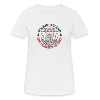 Pommesgabel Ugly Christmas Heavy Metal XMAS Rocker - Frauen T-Shirt atmungsaktiv - Weiß - Vorne - AI Model Female 172 dark (172cm)