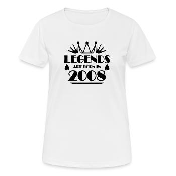 2008 - Jahrgang 2008 - Frauen T-Shirt atmungsaktiv - Weiß - Vorne - AI Model Female 172 dark (172cm)