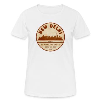 Emblème vintage de la Skyline de New Delhi - T-shirt respirant Femme - blanc - Devant - AI Model Female 172 dark (172cm)