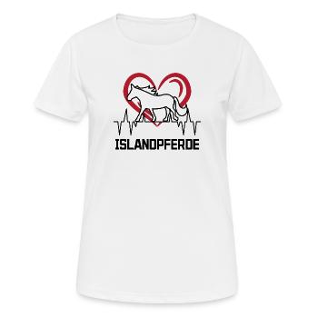 Pferdeliebe Herz Islandpferde Pferde Hengst - Frauen T-Shirt atmungsaktiv - Weiß - Vorne - AI Model Female 172 dark (172cm)