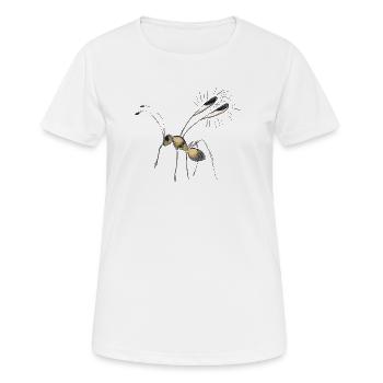 Winzige Fairyfly Zeichnung - Frauen T-Shirt atmungsaktiv - Weiß - Vorne - AI Model Female 172 dark (172cm)