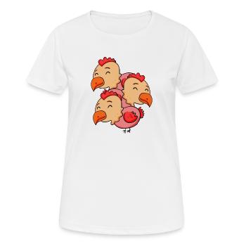 Poulets mignons - Poulet - T-shirt respirant Femme - blanc - Devant - AI Model Female 172 dark (172cm)