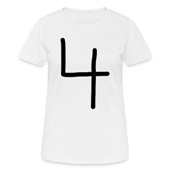 4 Numéro quatre numéro noir anniversaire - T-shirt respirant Femme - blanc - Devant - AI Model Female 172 dark (172cm)