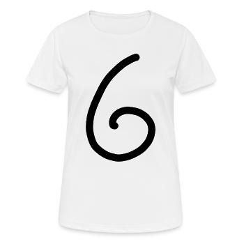 6 Numéro six numéro noir Anniversaire - T-shirt respirant Femme - blanc - Devant - AI Model Female 172 dark (172cm)