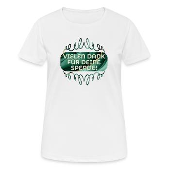 VIELEN DANK FÜR DEINE SPENDE - Frauen T-Shirt atmungsaktiv - Weiß - Vorne - AI Model Female 172 dark (172cm)