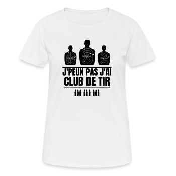 club de tir, école de tir, entrainement au tir - T-shirt respirant Femme - blanc - Devant - AI Model Female 172 dark (172cm)
