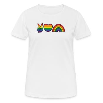 Rainbow Heart Equality Lgbt Homo - Women's Breathable T-Shirt - white - Front - AI Model Female 172 dark (172cm)