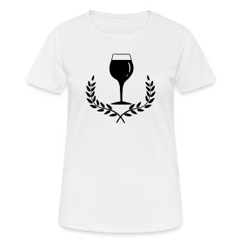 Weinglas mit Lorbeerkranz - Frauen T-Shirt atmungsaktiv - Weiß - Vorne - AI Model Female 172 dark (172cm)