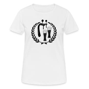 Robinet de bière avec bières en couronne - T-shirt respirant Femme - blanc - Devant - AI Model Female 172 dark (172cm)