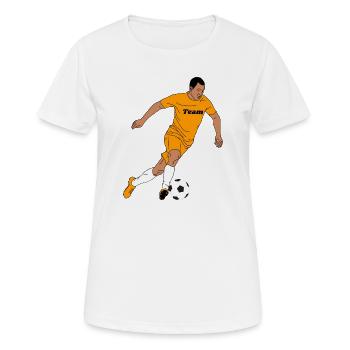 Team spirit in the orange jersey - Women's Breathable T-Shirt - white - Front - AI Model Female 172 dark (172cm)
