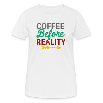 Le café avant la réalité - T-shirt respirant Femme - blanc - Devant - AI Model Female 172 dark (172cm)