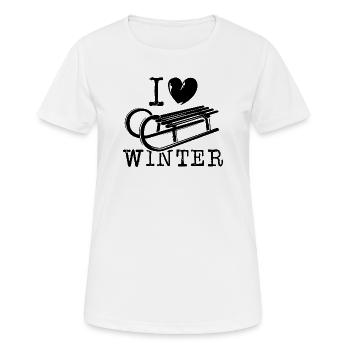 i love Schnee Winter Herz Liebe Illustration icon - Frauen T-Shirt atmungsaktiv - Weiß - Vorne - AI Model Female 172 dark (172cm)