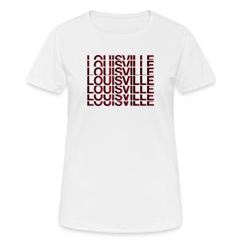 Louisville Grid Neon Schriftbild - Frauen T-Shirt atmungsaktiv - Weiß - Vorne - AI Model Female 172 dark (172cm)